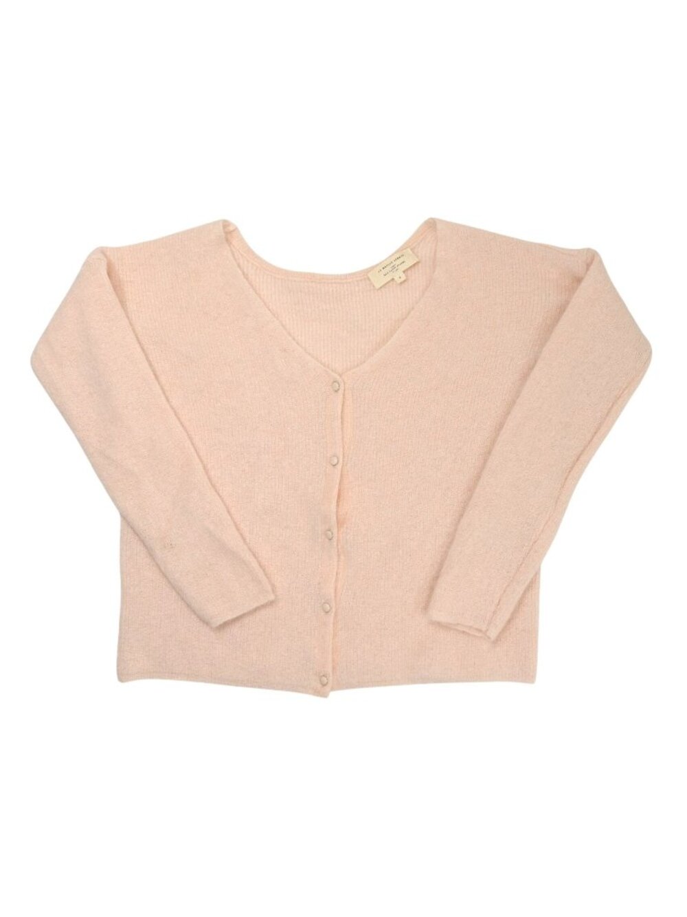 Sezane Knit V-Neck Barry Cardigan in Rosy Beige